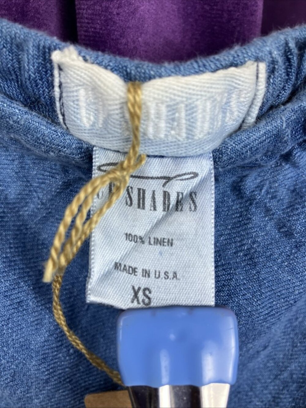 $210 NWT Xs CP Shades Linen Tanya Bias Cut Linen Blue Skirt - Picture 4 of 5